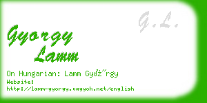 gyorgy lamm business card